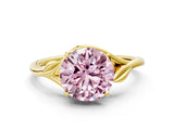 Yellow gold Fancy Pink Round Cut Diamond Solitaire Ring with Twist Band and Four-Prong Setting_30