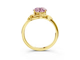 Yellow gold Fancy Pink Round Cut Diamond Solitaire Ring with Twist Band and Four-Prong Setting_33