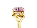 Yellow gold Fancy Pink Round Cut Diamond Solitaire Ring with Twist Band and Four-Prong Setting_35