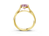 Yellow gold Fancy Pink Round Cut Diamond Solitaire Twist Band Prong Setting Ring_70