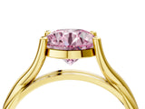 Yellow gold Fancy Pink Round Cut Diamond Solitaire Twist Band Prong Setting Ring_71
