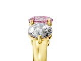 Yellow gold Fancy Pink Round Cut Diamond Three-Stone Ring with Prong Setting and Classic Band_51