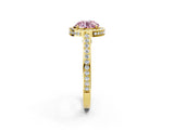 Yellow gold Fancy Pink Round  Cut Halo Pave Split Shank Prong Setting Ring_34