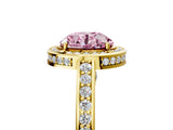 Yellow gold Fancy Pink Round  Cut Halo Pave Split Shank Prong Setting Ring_37