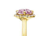 Yellow gold Fancy Pink Round Cut Halo Round Diamond Solitaire Engagement Ring with Pave Band and Four-Prong Setting_17