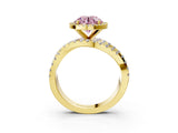 Yellow gold Fancy Pink Round  Cut Halo Split Shank Prong Setting Ring_15