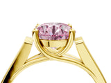 Yellow gold Fancy Pink Round Cut Solitaire Cathedral Diamond Engagement Ring with Channel-Set Band and Four-Prong Setting_7