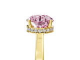Yellow gold Fancy Pink Round  Cut Solitaire Engagement Ring with Four-Prong Setting on a Classic Band_5