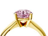 Yellow gold Fancy Pink Round  Cut Solitaire Ring with Four-Prong Setting on a Classic Band_4