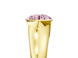 Yellow gold Fancy Pink Round Cut Solitaire Tension Set Diamond Ring with Split Shank Band_5