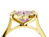 Yellow gold Fancy Pink Round  Diamond Cluster Halo Solitaire with Four-Prong Setting_27