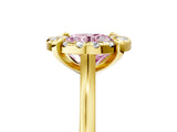 Yellow gold Fancy Pink Round  Diamond Cluster Halo Solitaire with Four-Prong Setting_28