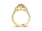 Yellow gold Fancy Pink Round  Halo Pave Split Shank Prong Setting Ring_29