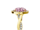 Yellow gold Fancy Pink Round  Halo Twist Band Solitaire Ring_5