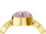 Yellow gold Fancy Pink Round  Milgrain Marquise Diamond Twist Band Ring_66