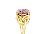 Yellow gold Fancy Pink Round  Solitaire Celtic Knot Engagement Ring with Four-Prong Setting_5