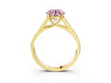 Yellow gold Fancy Pink Round  Solitaire Channel-Set Diamond Engagement Ring with Four-Prong Setting_32