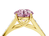 Yellow gold Fancy Pink Round  Solitaire Channel-Set Diamond Engagement Ring with Four-Prong Setting_33