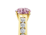 Yellow gold Fancy Pink Round  Solitaire Channel-Set Diamond Engagement Ring with Four-Prong Setting_34