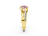 Yellow gold Fancy Pink Round  Solitaire Channel-Set Split Shank Ring with Tension Prong Setting_5
