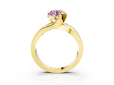 Yellow gold Fancy Pink Round  Solitaire Channel-Set Split Shank Ring with Tension Prong Setting_6