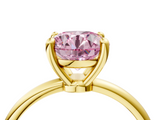 Yellow gold Fancy Pink Round  Solitaire Diamond Ring with 4-Prong Setting on a Classic Band_7