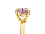 Yellow gold Fancy Pink Round  Solitaire Diamond Ring with 4-Prong Setting on a Classic Band_8