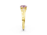 Yellow gold Fancy Pink Round  Solitaire Diamond Ring with Cathedral Band and Four-Prong Setting_31