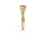Yellow gold Fancy Pink Round  Solitaire Diamond Ring with Channel Set Band and Six-Prong Setting_31
