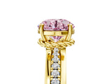 Yellow gold Fancy Pink Round  Solitaire Diamond Ring with Channel Set Band and Six-Prong Setting_34