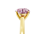 Yellow gold Fancy Pink Round  Solitaire Diamond Ring with Four-Prong Setting and Classic Band_8