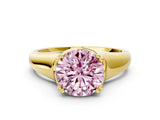 Yellow gold Fancy Pink Round  Solitaire Diamond Ring with Six-Prong Cathedral Setting_31
