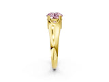 Yellow gold Fancy Pink Round  Solitaire Diamond Ring with Six-Prong Cathedral Setting_33