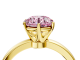 Yellow gold Fancy Pink Round  Solitaire Diamond Ring with Six-Prong Setting on a Classic Band_4