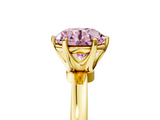 Yellow gold Fancy Pink Round  Solitaire Diamond Ring with Six-Prong Setting on a Classic Band_5
