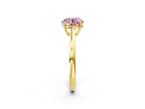 Yellow gold Fancy Pink Round  Solitaire Diamond Ring with Split Shank and Four-Prong Setting_14