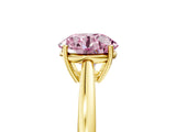 Yellow gold Fancy Pink Round  Solitaire Diamond Ring with Split Shank and Four-Prong Setting_17