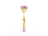 Yellow gold Fancy Pink Round  Solitaire Diamond Ring with Split Shank and Four-Prong Setting_2