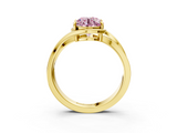 Yellow gold Fancy Pink Round  Solitaire Diamond Ring with Split Shank and Prong Setting_20