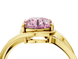 Yellow gold Fancy Pink Round  Solitaire Diamond Ring with Split Shank and Prong Setting_21