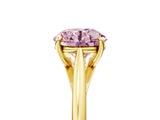 Yellow gold Fancy Pink Round  Solitaire Engagement Ring with Four-Prong Setting and Classic Band 5