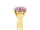 Yellow gold Fancy Pink Round  Solitaire Engagement Ring with Four-Prong Setting and Tapered Band_8