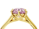 Yellow gold Fancy Pink Round  Solitaire Engagement Ring with Six-Prong Setting and Classic Band 4
