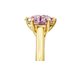 Yellow gold Fancy Pink Round  Solitaire Engagement Ring with Six-Prong Setting and Classic Band 5