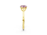 Yellow gold Fancy Pink Round  Solitaire Heart Prong Engagement Ring with Tapered Band_37