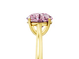 Yellow gold Fancy Pink Round  Solitaire Heart Prong Engagement Ring with Tapered Band_40