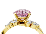 Yellow gold Fancy Pink Round  Solitaire Marquise Twist Band with Six-Prong Setting_4