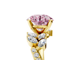 Yellow gold Fancy Pink Round  Solitaire Marquise Twist Band with Six-Prong Setting_5