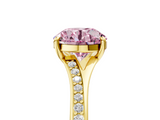 Yellow gold Fancy Pink Round  Solitaire Pavé Band with Four-Prong Setting_23