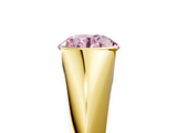 Yellow gold Fancy Pink Round  Solitaire Tension Set Diamond Ring_5